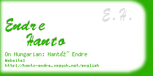 endre hanto business card